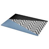 Gray Zigzag, grau Zickzack, Zigzag Muster, blau Schneidebrett (Ecke)