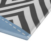 Gray Zigzag, grau Zickzack, Zigzag Muster, blau Schneidebrett (Ecke)