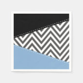 Gray Zigzag, grau Zickzack, Zigzag Muster, blau Serviette (Vorderseite)