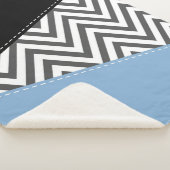 Gray Zigzag, grau Zickzack, Zigzag Muster, blau Sherpadecke (3/4)
