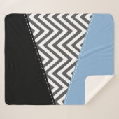 Gray Zigzag, grau Zickzack, Zigzag Muster, blau Sherpadecke (Vorderseite (Horizontal))