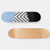Gray Zigzag, grau Zickzack, Zigzag Muster, blau Skateboard (Horizontal)