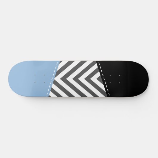 Gray Zigzag, grau Zickzack, Zigzag Muster, blau Skateboard (Horizontal)
