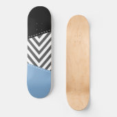 Gray Zigzag, grau Zickzack, Zigzag Muster, blau Skateboard (Vorderseite)