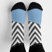 Gray Zigzag, grau Zickzack, Zigzag Muster, blau Socken (Oben)
