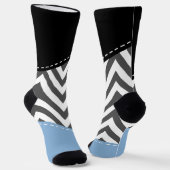 Gray Zigzag, grau Zickzack, Zigzag Muster, blau Socken (Gewinkelt)