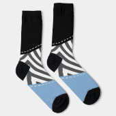 Gray Zigzag, grau Zickzack, Zigzag Muster, blau Socken (Rechts)