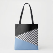 Gray Zigzag, grau Zickzack, Zigzag Muster, blau Tasche (Vorderseite)