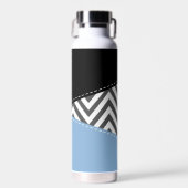 Gray Zigzag, grau Zickzack, Zigzag Muster, blau Trinkflasche (Vorne)