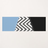Gray Zigzag, grau Zickzack, Zigzag Muster, blau Yogamatte (Vorderseite (Horizontal))