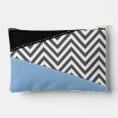 Gray Zigzag, grau Zickzack, Zigzag Muster, blau Zubehörtasche (Rückseite)