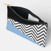 Gray Zigzag, grau Zickzack, Zigzag Muster, blau Zubehörtasche (Offen)