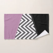 Gray Zigzag, grau Zickzack, Zigzag Muster, Lila Badhandtuch Set (Handtuch)
