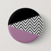 Gray Zigzag, grau Zickzack, Zigzag Muster, Lila Button (Vorderseite)