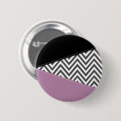 Gray Zigzag, grau Zickzack, Zigzag Muster, Lila Button (Vorne & Hinten)