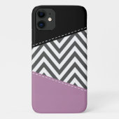 Gray Zigzag, grau Zickzack, Zigzag Muster, Lila Case-Mate iPhone Hülle (Rückseite)