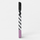 Gray Zigzag, grau Zickzack, Zigzag Muster, Lila Case-Mate iPhone Hülle (Hinten/Links)