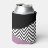 Gray Zigzag, grau Zickzack, Zigzag Muster, Lila Dosenkühler (Kanne Vorderseite)