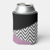 Gray Zigzag, grau Zickzack, Zigzag Muster, Lila Dosenkühler (Kanne Rückseite)