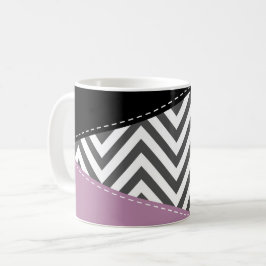 Gray Zigzag, grau Zickzack, Zigzag Muster, Lila Kaffeetasse