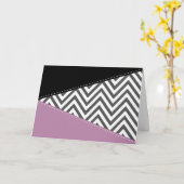 Gray Zigzag, grau Zickzack, Zigzag Muster, Lila Karte (Gelbe Blume)