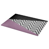 Gray Zigzag, grau Zickzack, Zigzag Muster, Lila Schneidebrett (Ecke)