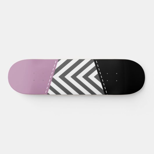 Gray Zigzag, grau Zickzack, Zigzag Muster, Lila Skateboard (Horizontal)