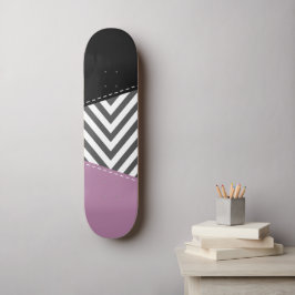 Gray Zigzag, grau Zickzack, Zigzag Muster, Lila Skateboard