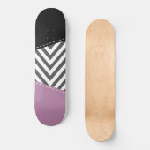 Gray Zigzag, grau Zickzack, Zigzag Muster, Lila Skateboard (Vorderseite)