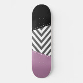 Gray Zigzag, grau Zickzack, Zigzag Muster, Lila Skateboard (Vorderseite)