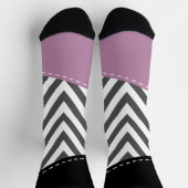 Gray Zigzag, grau Zickzack, Zigzag Muster, Lila Socken (Oben)