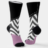 Gray Zigzag, grau Zickzack, Zigzag Muster, Lila Socken (Gewinkelt)