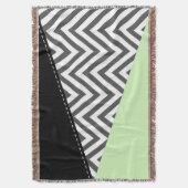Gray Zigzag, grau Zickzack, Zigzag Muster, Minze Decke (Vorderseite Vertikal)