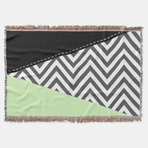 Gray Zigzag, grau Zickzack, Zigzag Muster, Minze Decke