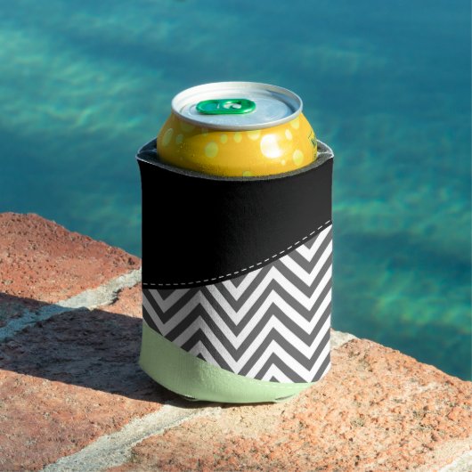 Gray Zigzag, grau Zickzack, Zigzag Muster, Minze Dosenkühler (In Situ Pool)