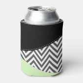 Gray Zigzag, grau Zickzack, Zigzag Muster, Minze Dosenkühler (Kanne Vorderseite)