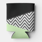 Gray Zigzag, grau Zickzack, Zigzag Muster, Minze Dosenkühler (Vorderseite)