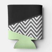 Gray Zigzag, grau Zickzack, Zigzag Muster, Minze Dosenkühler (Rückseite)