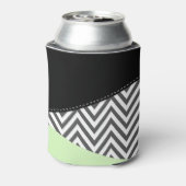 Gray Zigzag, grau Zickzack, Zigzag Muster, Minze Dosenkühler (Kanne Rückseite)