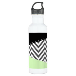Gray Zigzag, grau Zickzack, Zigzag Muster, Minze Edelstahlflasche