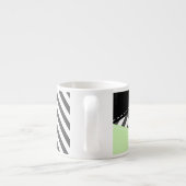 Gray Zigzag, grau Zickzack, Zigzag Muster, Minze Espressotasse (Rückseite)