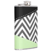 Gray Zigzag, grau Zickzack, Zigzag Muster, Minze Flachmann (Rechts)