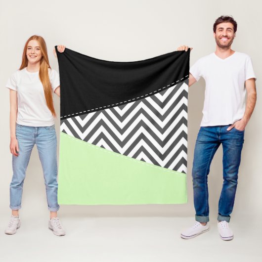 Gray Zigzag, grau Zickzack, Zigzag Muster, Minze Fleecedecke (Beispiel)