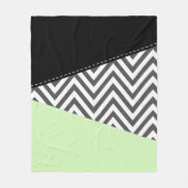 Gray Zigzag, grau Zickzack, Zigzag Muster, Minze Fleecedecke (Vorderseite)
