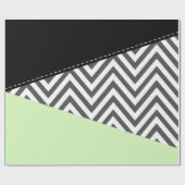 Gray Zigzag, grau Zickzack, Zigzag Muster, Minze Geschenkpapier (Flach)