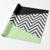 Gray Zigzag, grau Zickzack, Zigzag Muster, Minze Geschenkpapier (Ungerollt)