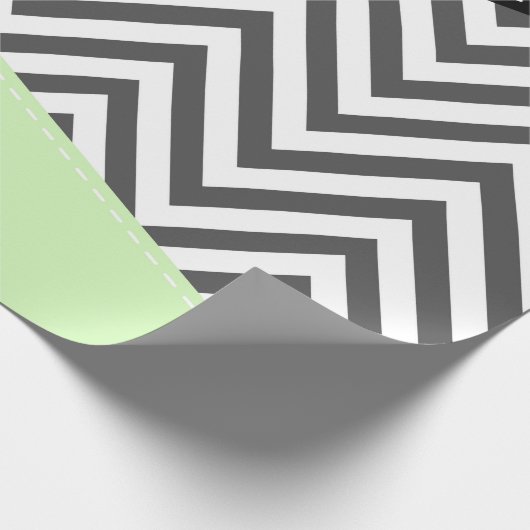 Gray Zigzag, grau Zickzack, Zigzag Muster, Minze Geschenkpapier (Ecke)
