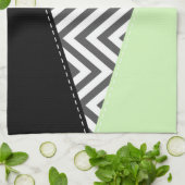 Gray Zigzag, grau Zickzack, Zigzag Muster, Minze Geschirrtuch (Gefaltet)