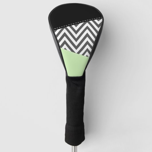 Gray Zigzag, grau Zickzack, Zigzag Muster, Minze Golf Headcover (Vorderseite)