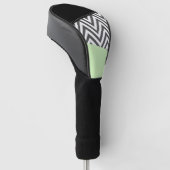 Gray Zigzag, grau Zickzack, Zigzag Muster, Minze Golf Headcover (angewinkelt)